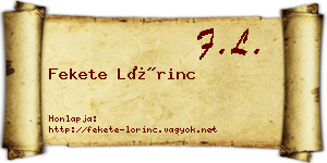 Fekete Lőrinc névjegykártya