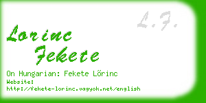 lorinc fekete business card